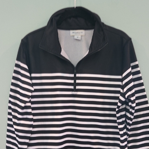 Liz Claiborne Weekend Black and White  Half-Zip Pullover Women's Size Medium - Picture 5 of 10